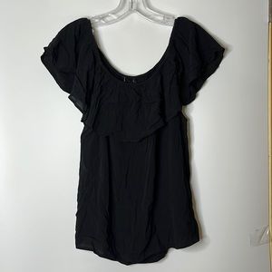 NWT Sanctuary Women’s Black Flounce Sleeveless Top Blouse Shirt XL PLUS SIZE